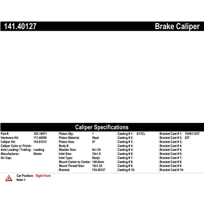 Front Right Rebuilt Caliper With Hardware by CENTRIC PARTS - 141.40127 pa1