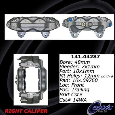 Front Right Rebuilt Caliper With Hardware by CENTRIC PARTS - 141.44287 pa9