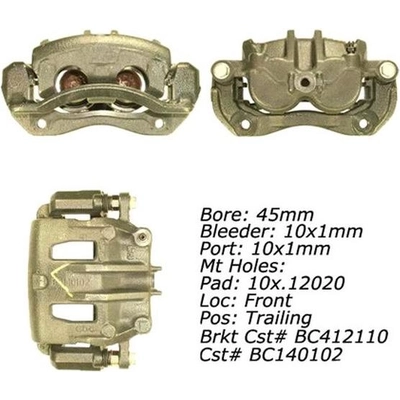 Étrier avant droit reconditionné avec matériel by CENTRIC PARTS - 141.51251 pa12