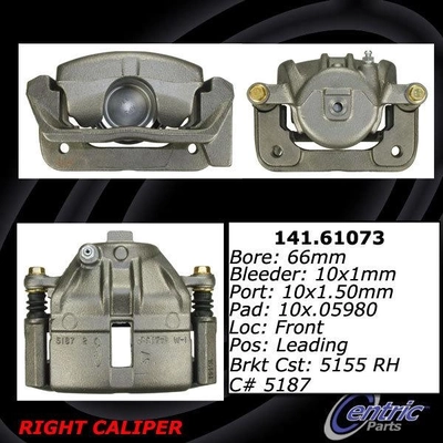 Front Right Rebuilt Caliper With Hardware by CENTRIC PARTS - 141.61073 pa1