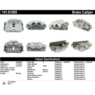 Étrier avant droit reconditionné avec matériel by CENTRIC PARTS - 141.61095 pa8