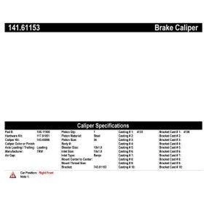 Front Right Rebuilt Caliper With Hardware by CENTRIC PARTS - 141.61153 pa1