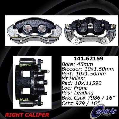 Front Right Rebuilt Caliper With Hardware by CENTRIC PARTS - 141.62159 pa10