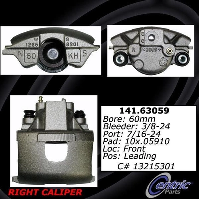 Front Right Rebuilt Caliper With Hardware by CENTRIC PARTS - 141.63059 pa5