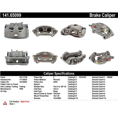 Étrier avant droit reconditionné avec matériel by CENTRIC PARTS - 141.65099 pa4