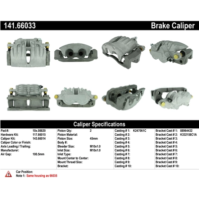 Front Right Rebuilt Caliper With Hardware by CENTRIC PARTS - 141.66033 pa8