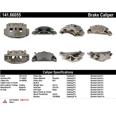 Étrier avant droit reconditionné avec matériel by CENTRIC PARTS - 141.66055 pa10