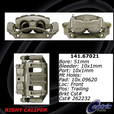 Front Right Rebuilt Caliper With Hardware by CENTRIC PARTS - 141.67021 pa5