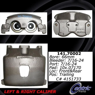 Front Right Rebuilt Caliper With Hardware by CENTRIC PARTS - 141.70002 pa2