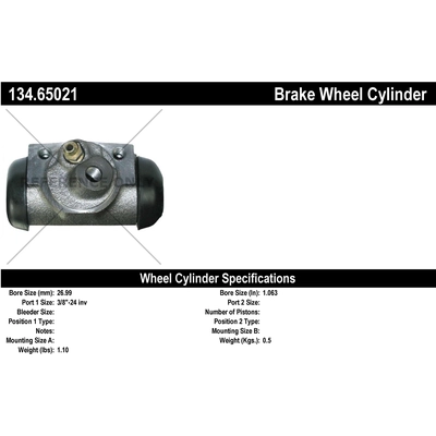 Front Right Wheel Cylinder by CENTRIC PARTS - 134.65021 pa1