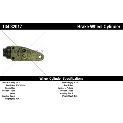 Front Right Wheel Cylinder by CENTRIC PARTS - 134.82017 pa6