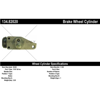 Front Right Wheel Cylinder by CENTRIC PARTS - 134.82020 pa1