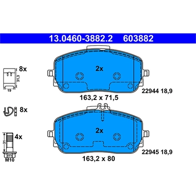 Front Semi Metallic Pads by ATE - 603882 pa1