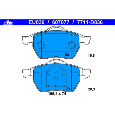 Front Semi Metallic Pads by ATE - 607077 pa1