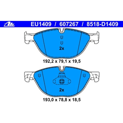 Front Semi Metallic Pads by ATE - 607267 pa1