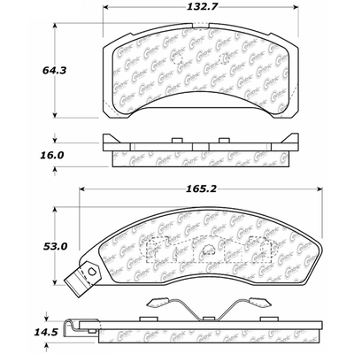 Plaquettes avant semi-métallique by CENTRIC PARTS - 102.01520 pa4