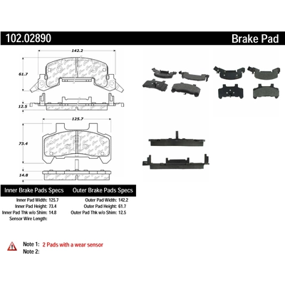 Front Semi Metallic Pads by CENTRIC PARTS - 102.02890 pa2