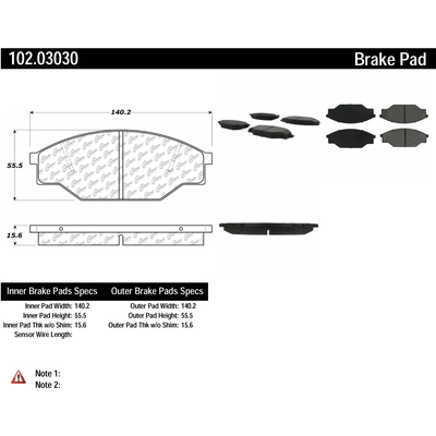 Plaquettes avant semi-métallique by CENTRIC PARTS - 102.03030 pa4