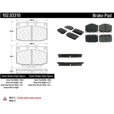 Front Semi Metallic Pads by CENTRIC PARTS - 102.03310 pa1