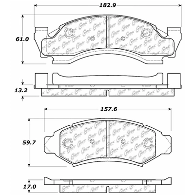 Front Semi Metallic Pads by CENTRIC PARTS - 102.03750 pa2