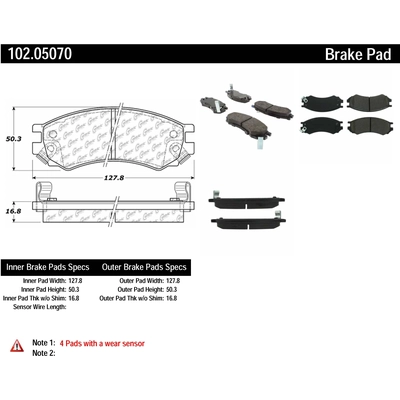 Front Semi Metallic Pads by CENTRIC PARTS - 102.05070 pa3