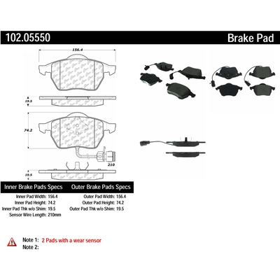 Front Semi Metallic Pads by CENTRIC PARTS - 102.05550 pa3