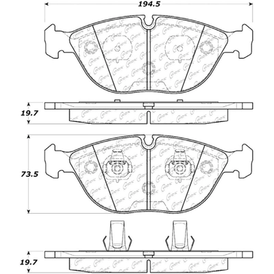 Plaquettes avant semi-métallique by CENTRIC PARTS - 102.06820 pa6