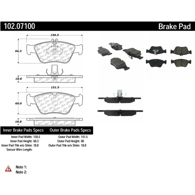 Plaquettes avant semi-m�tallique by CENTRIC PARTS - 102.07100 pa1