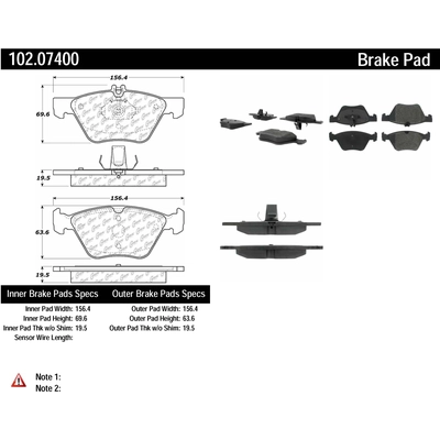 Front Semi Metallic Pads by CENTRIC PARTS - 102.07400 pa4