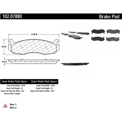 CENTRIC PARTS - 102.07880 - Front Disc Brake Pad Set pa4