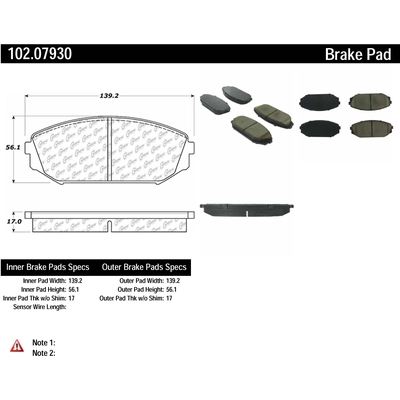 CENTRIC PARTS - 102.07930 - Front Disc Brake Pad Set pa2