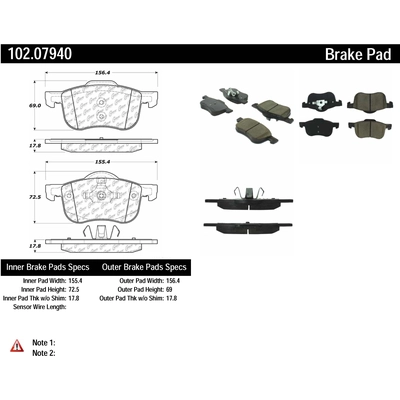 Plaquettes avant semi-métallique by CENTRIC PARTS - 102.07940 pa5