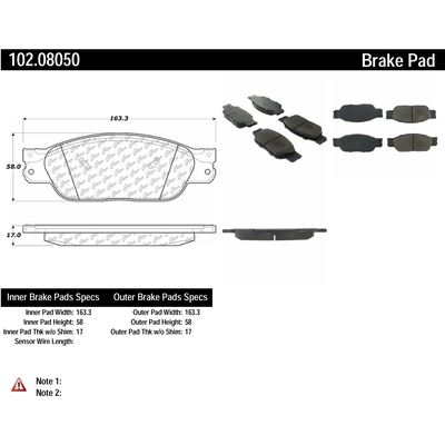 Front Semi Metallic Pads by CENTRIC PARTS - 102.08050 pa1