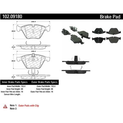 Front Semi Metallic Pads by CENTRIC PARTS - 102.09180 pa1