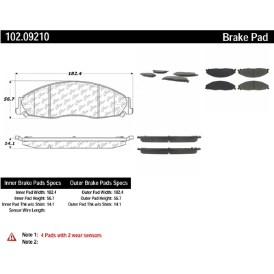 Front Semi Metallic Pads by CENTRIC PARTS - 102.09210 pa2