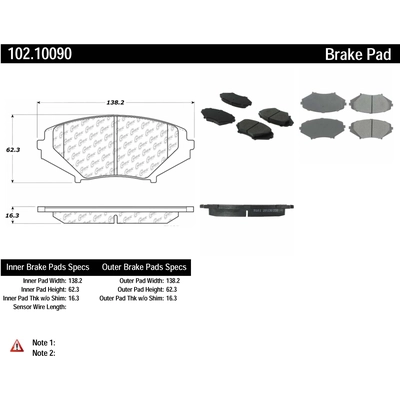 Plaquettes avant semi-métallique by CENTRIC PARTS - 102.10090 pa3