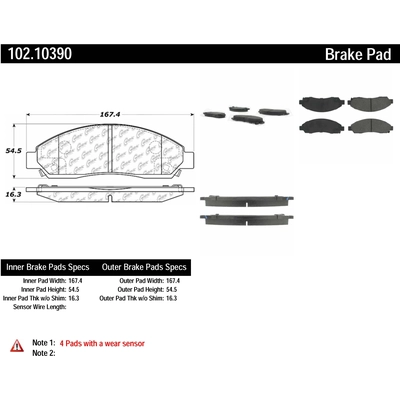 Plaquettes avant semi-métallique by CENTRIC PARTS - 102.10390 pa5