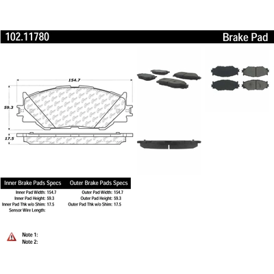 Front Semi Metallic Pads by CENTRIC PARTS - 102.11780 pa1