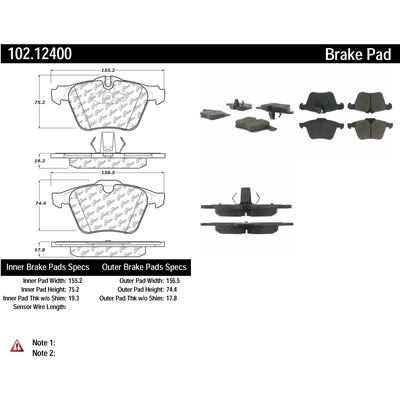 Front Semi Metallic Pads by CENTRIC PARTS - 102.12400 pa3