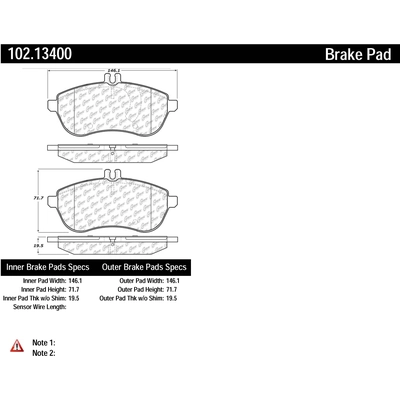 Front Semi Metallic Pads by CENTRIC PARTS - 102.13400 pa1