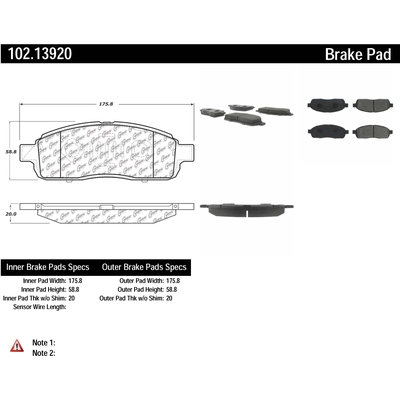 Front Semi Metallic Pads by CENTRIC PARTS - 102.13920 pa1