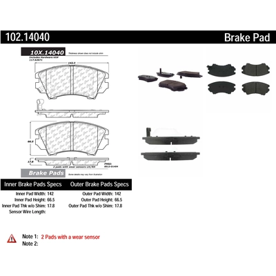 Plaquettes avant semi-m�tallique by CENTRIC PARTS - 102.14040 pa5