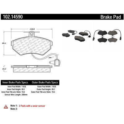 Front Semi Metallic Pads by CENTRIC PARTS - 102.14590 pa1
