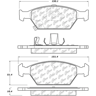 Front Semi Metallic Pads by CENTRIC PARTS - 102.15530 pa5