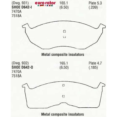 Front Semi Metallic Pads by EUROROTOR - F1D642 pa3