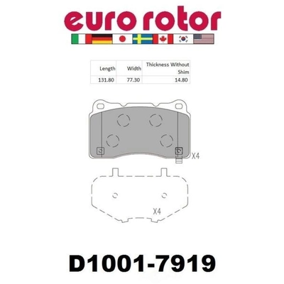 Front Semi Metallic Pads by EUROROTOR - F1D1001 pa3