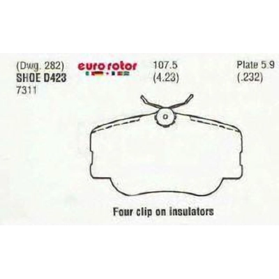 Front Semi Metallic Pads by EUROROTOR - F1D423 pa1