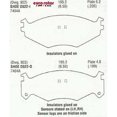 Front Semi Metallic Pads by EUROROTOR - F1D522 pa3