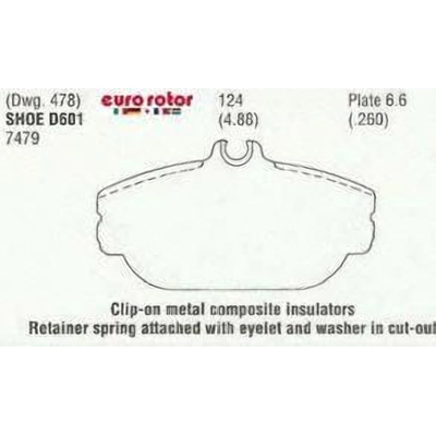 Front Semi Metallic Pads by EUROROTOR - F1D601 pa1