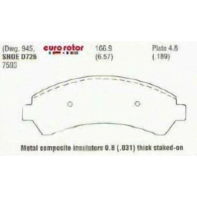 Plaquettes avant semi-métallique de EUROROTOR - F1D726H pa2